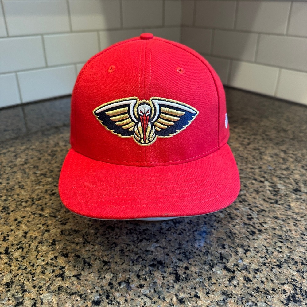 New Orleans Pelicans New Era 59FIFTY Fitted Hat 7 5/8 Red Polyester Made in USA
